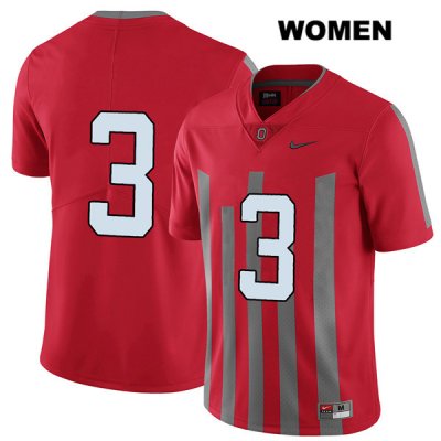 Women's NCAA Ohio State Buckeyes Damon Arnette #3 College Stitched Elite No Name Authentic Nike Red Football Jersey RV20W28ZP